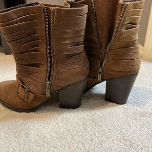 Naughty Monkey Tan Suede Ankle Booties